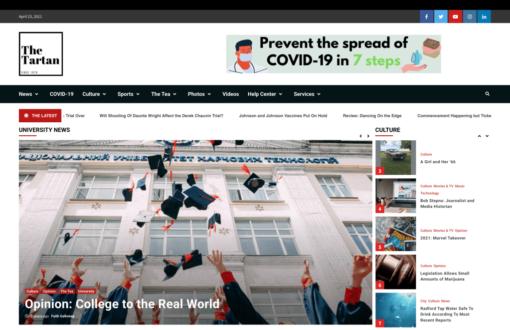 Screenshot of a website project presented by LeporeMedia